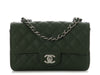 Chanel Mini Dark Green Quilted Caviar Classic
