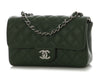 Chanel Mini Dark Green Quilted Caviar Classic