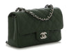 Chanel Mini Dark Green Quilted Caviar Classic