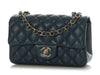 Chanel Mini Dark Blue Quilted Caviar Classic