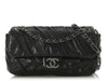 Chanel Black Glazed Calfskin Twisted Flap