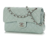 Chanel Small Pale Light Blue Quilted Caviar Classic Double Flap
