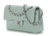 Chanel Small Pale Light Blue Quilted Caviar Classic Double Flap