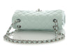 Chanel Small Pale Light Blue Quilted Caviar Classic Double Flap