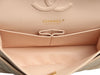 Classic Medium/Large Beige Quilted Caviar Classic Double Flap