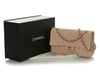Classic Medium/Large Beige Quilted Caviar Classic Double Flap