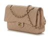 Classic Medium/Large Beige Quilted Caviar Classic Double Flap