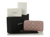 Chanel Medium Nude Pink Quilted Caviar Classic Zip Wallet