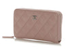 Chanel Medium Nude Pink Quilted Caviar Classic Zip Wallet
