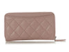 Chanel Medium Nude Pink Quilted Caviar Classic Zip Wallet