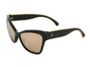 Chanel Black and Gold Mirrored Cat Eye Sunglasses