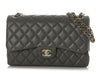 Chanel Jumbo Dark Gray Quilted Lambskin Classic Double Flap