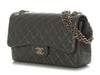 Chanel Jumbo Dark Gray Quilted Lambskin Classic Double Flap