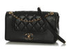 Chanel Medium Black Part-Quilted Calfskin Mademoiselle Flap
