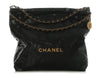 Chanel Black Quilted Shiny Calfskin 22