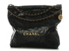 Chanel Black Quilted Shiny Calfskin 22
