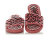 Chanel Pink and Black Velvet Slide Sandals
