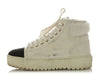 Chanel White Kid Suede and Shearling Lace-Up Boots