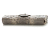 Chanel Beige Snake-Embossed Leather Clutch
