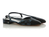 Chanel Blue Floral Denim Slingbacks
