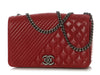 Chanel Red Quilted Distressed Calfskin Coco Boy Flap