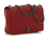 Chanel Red Quilted Distressed Calfskin Coco Boy Flap