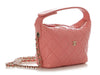 Chanel Small Pink Quilted Caviar Hobo Clutch