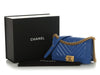Chanel Old Medium Cobalt Blue Chevron-Quilted Caviar Boy Bag