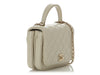 Chanel Mini Cream Quilted Calfskin Top Handle Crossbody