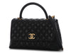 Chanel Small Black Quilted Caviar Coco Handle