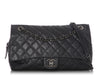 Chanel Jumbo Metallic Gray Quilted Caviar Easy Flow Flap