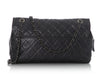 Chanel Jumbo Metallic Gray Quilted Caviar Easy Flow Flap