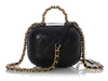 Chanel Small Black Quilted Lambskin CC Bubble Vanity Case with Chain