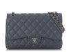 Chanel Jumbo Blue/Gray Quilted Lambskin Classic Double Flap