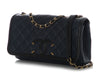 Chanel Medium Navy and Black Quilted Caviar CC Filigree Flap