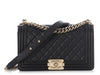 Chanel Medium Black Quilted Lambskin Boy Bag