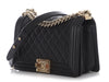 Chanel Medium Black Quilted Lambskin Boy Bag