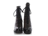Chanel Dark Gray Diamond Quilted Chain Combat Boots