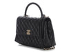 Chanel Small Black Quilted Caviar Coco Handle