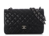 Chanel Jumbo Black Quilted Caviar Classic Double Flap