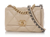 Chanel Small Beige Quilted Calfskin 19 Flap