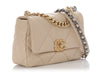 Chanel Small Beige Quilted Calfskin 19 Flap