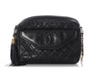 Chanel Vintage Black Quilted Lambskin Tassel Camera Bag