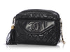 Chanel Vintage Black Quilted Lambskin Tassel Camera Bag