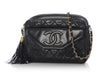 Chanel Vintage Black Quilted Lambskin Tassel Camera Bag