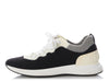 Chanel Black and White Fabric Sneakers