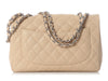 Chanel Jumbo Beige Quilted Caviar Classic Single Flap