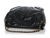 Chanel XL Black Vinyl Rock and Chain Flap
