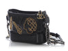Chanel Small Black Part-Quilted Aged Calfskin Charms Gabrielle Hobo