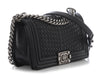 Chanel Old Medium Black Braided Calfskin Boy Bag